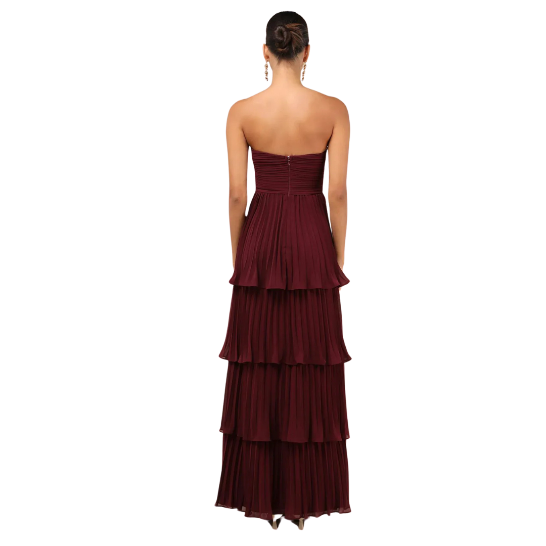 Wear A Vibe™ l Strapless Tiered Maxi Dress