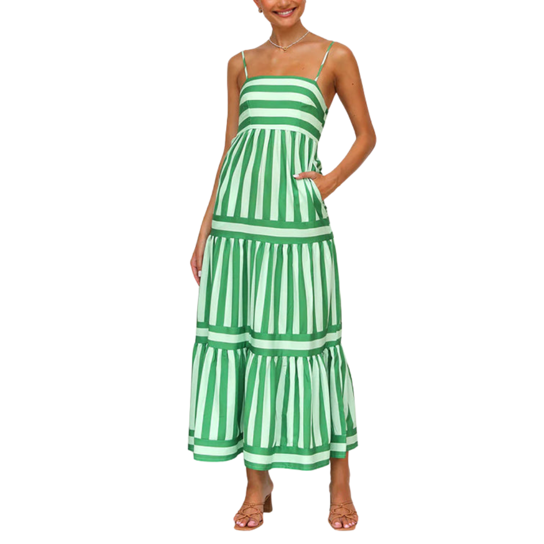 Wear A Vibe™ l Striped Maxi Dress