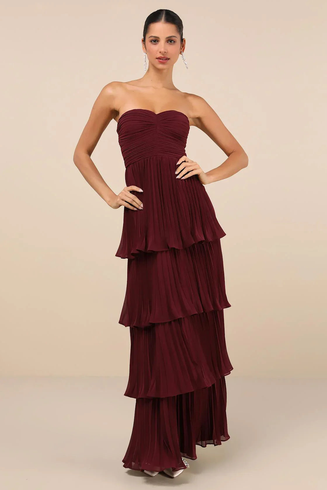 Wear A Vibe™ l Strapless Tiered Maxi Dress