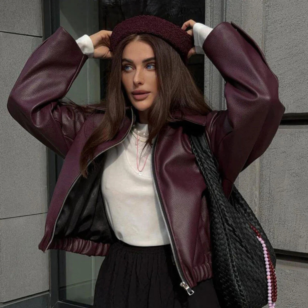 Wear A Vibe™ | Stylish Leather Ladies Coat