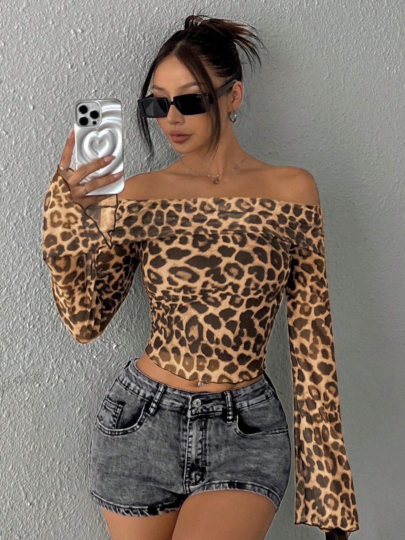 Wear A Vibe™ | Leopard Luxe Off-Shoulder Top