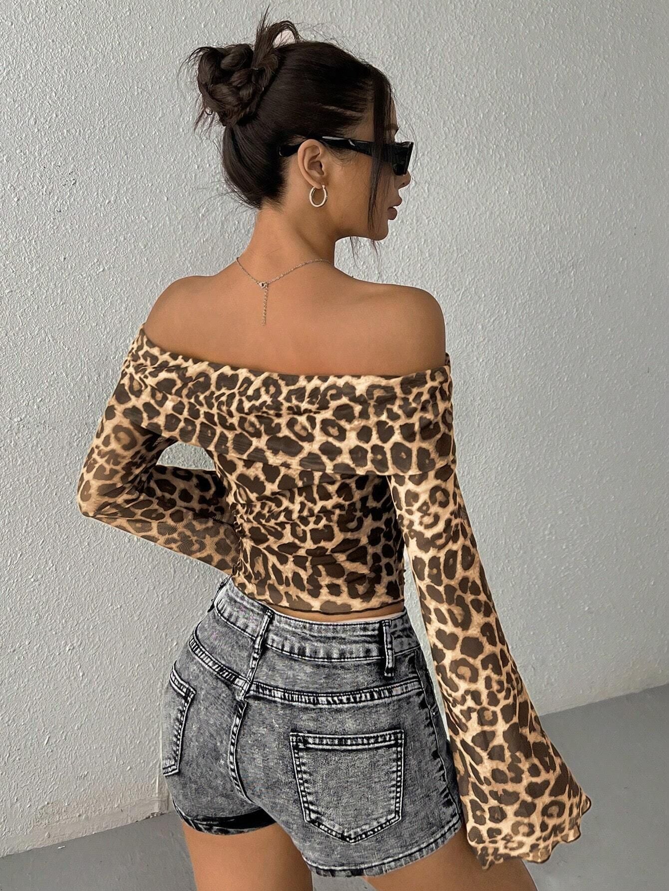 Wear A Vibe™ | Leopard Luxe Off-Shoulder Top