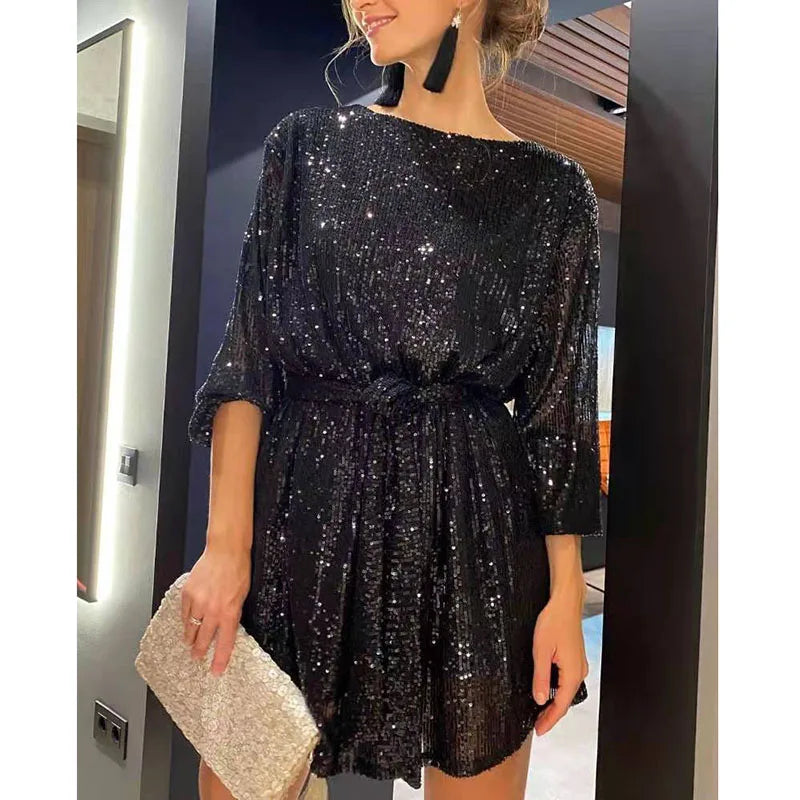 Wear A Vibe™ l Elegant glitter dress