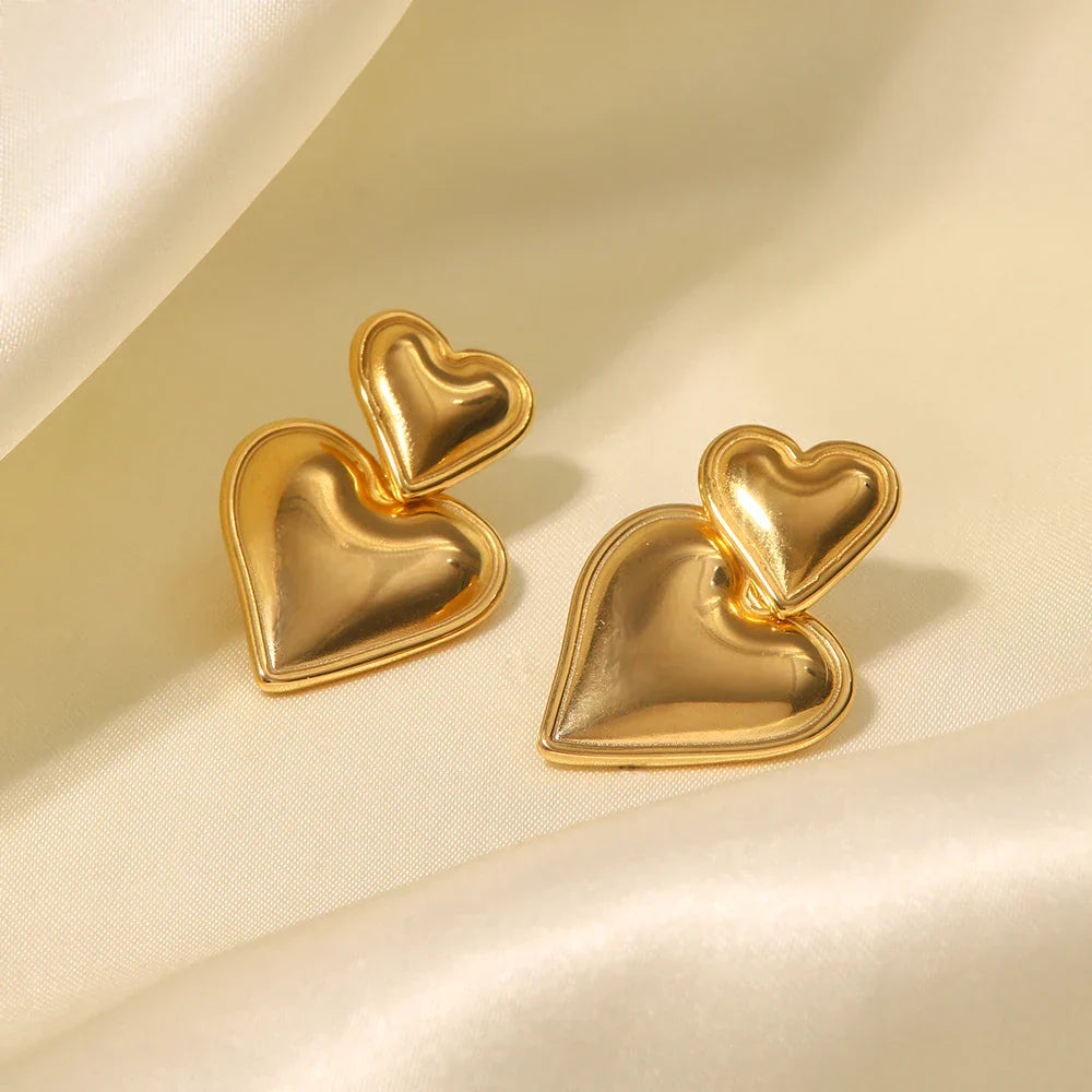 Wear A Vibe™ | 14 carat gold-plated heart earrings