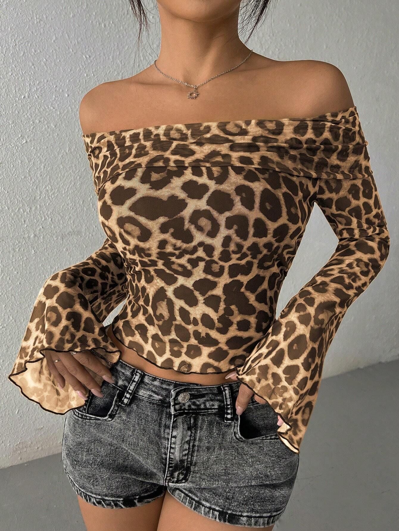 Wear A Vibe™ | Leopard Luxe Off-Shoulder Top