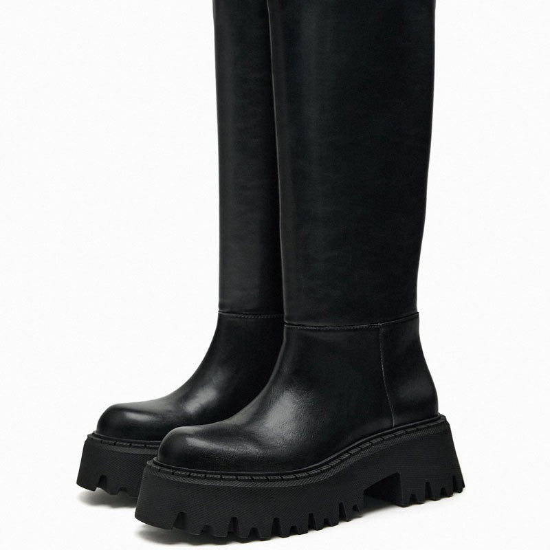 Wear A Vibe™ | Timeless Black Chunky Knee-High Boots