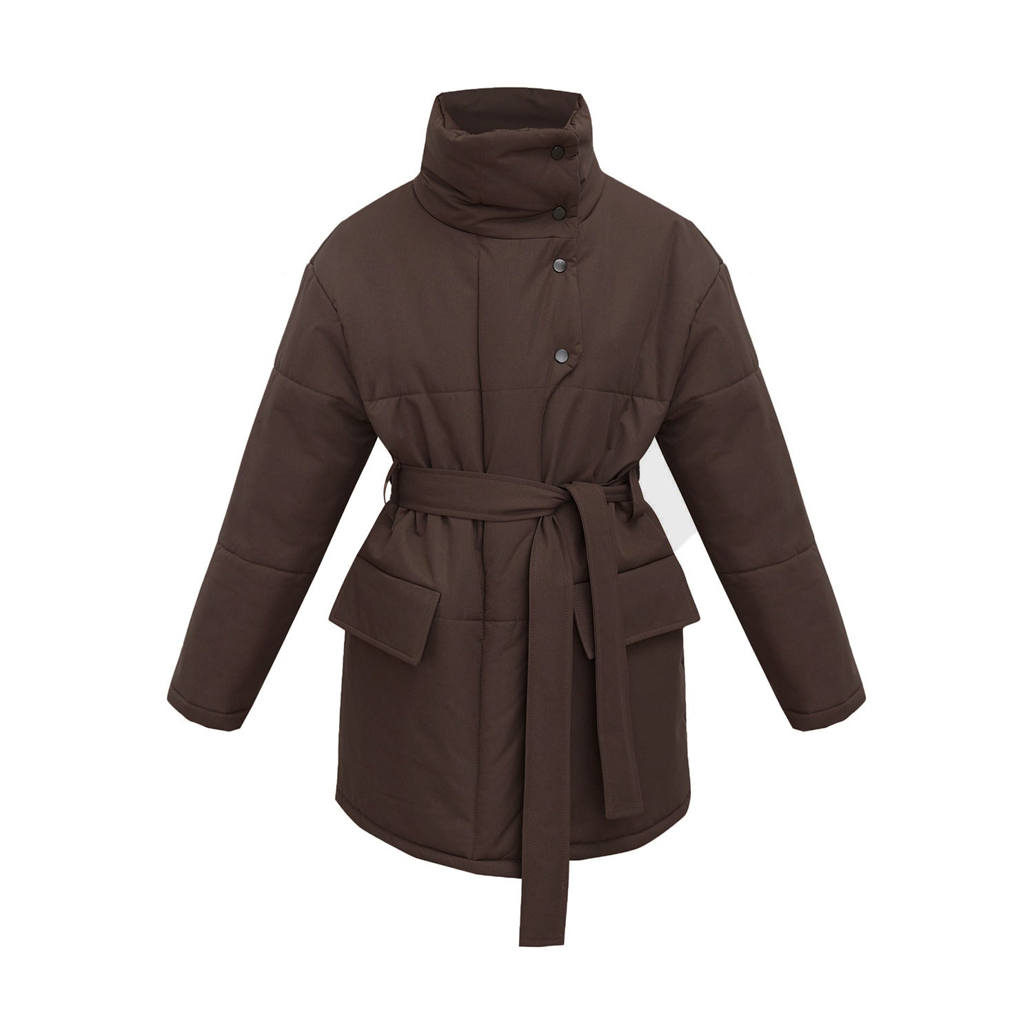 Wear A Vibe™ | Belted High-Neck Winter Coat