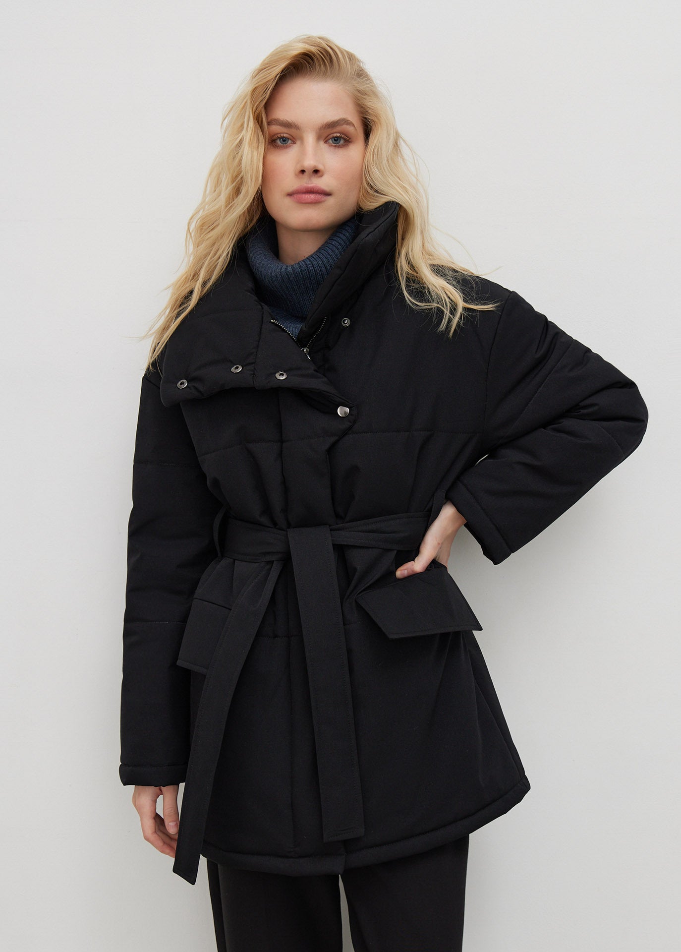 Wear A Vibe™ | Belted High-Neck Winter Coat