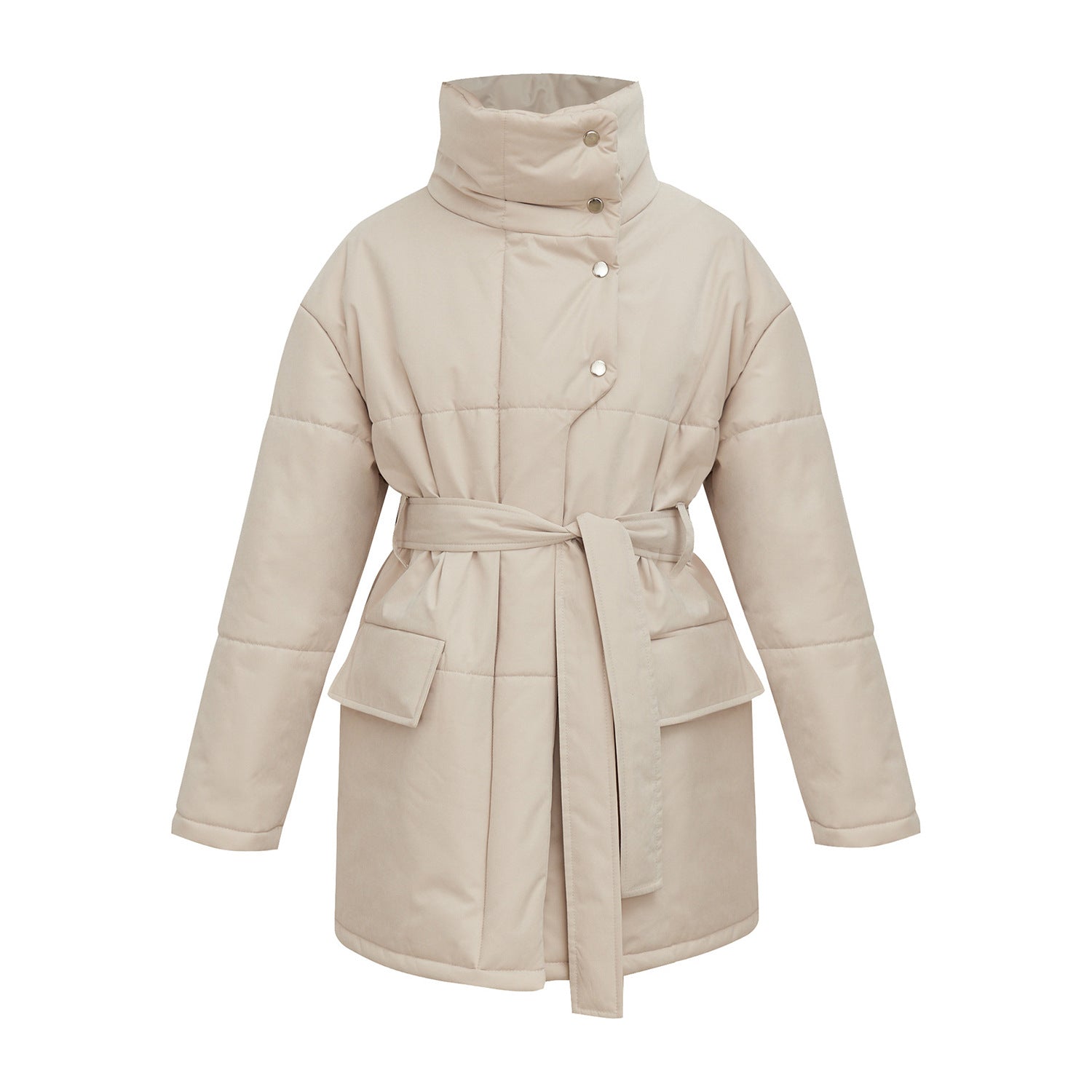 Wear A Vibe™ | Belted High-Neck Winter Coat