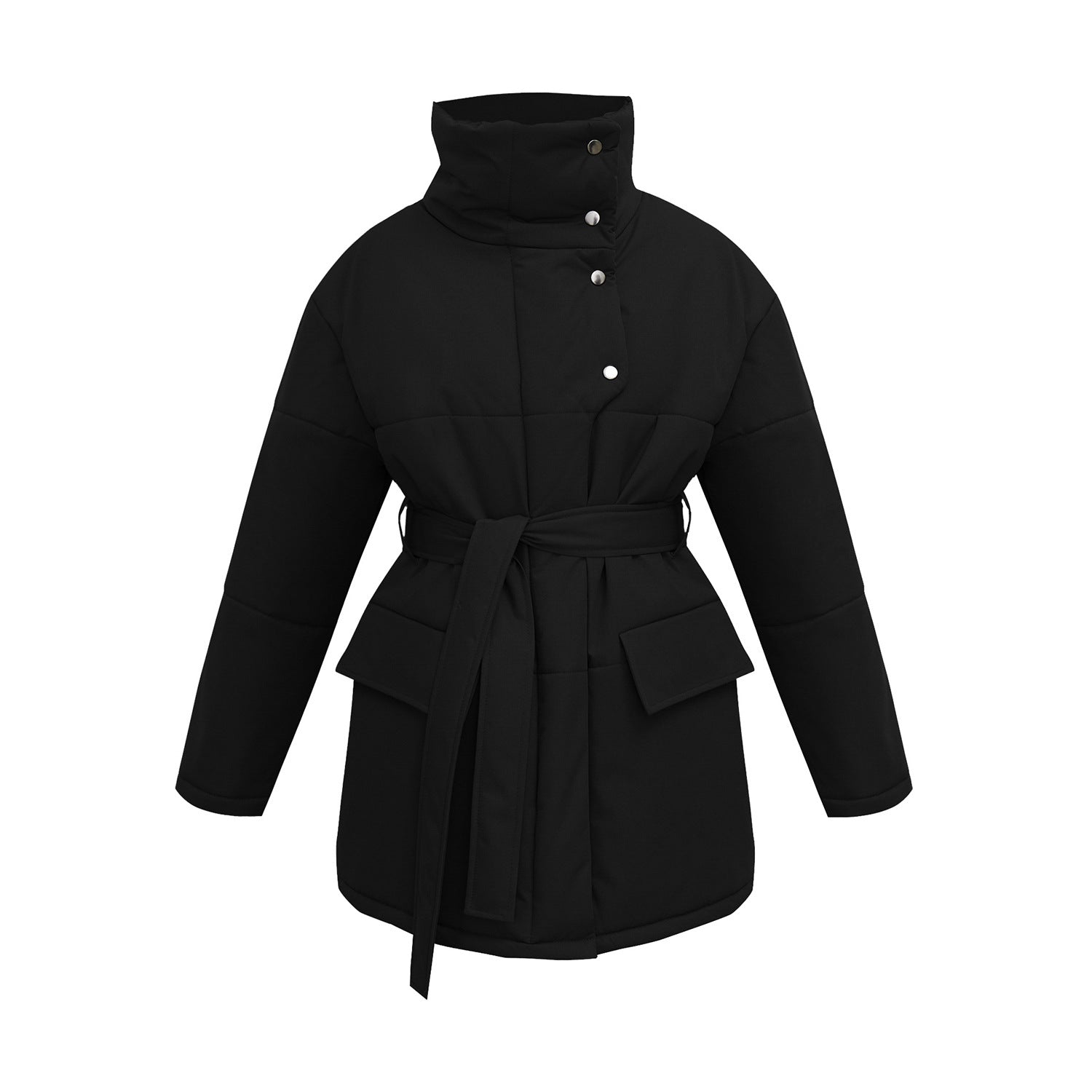 Wear A Vibe™ | Belted High-Neck Winter Coat