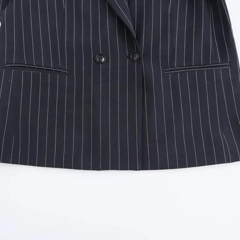 Wear A Vibe™ l Classic Pinstripe Double-Breasted Blazer