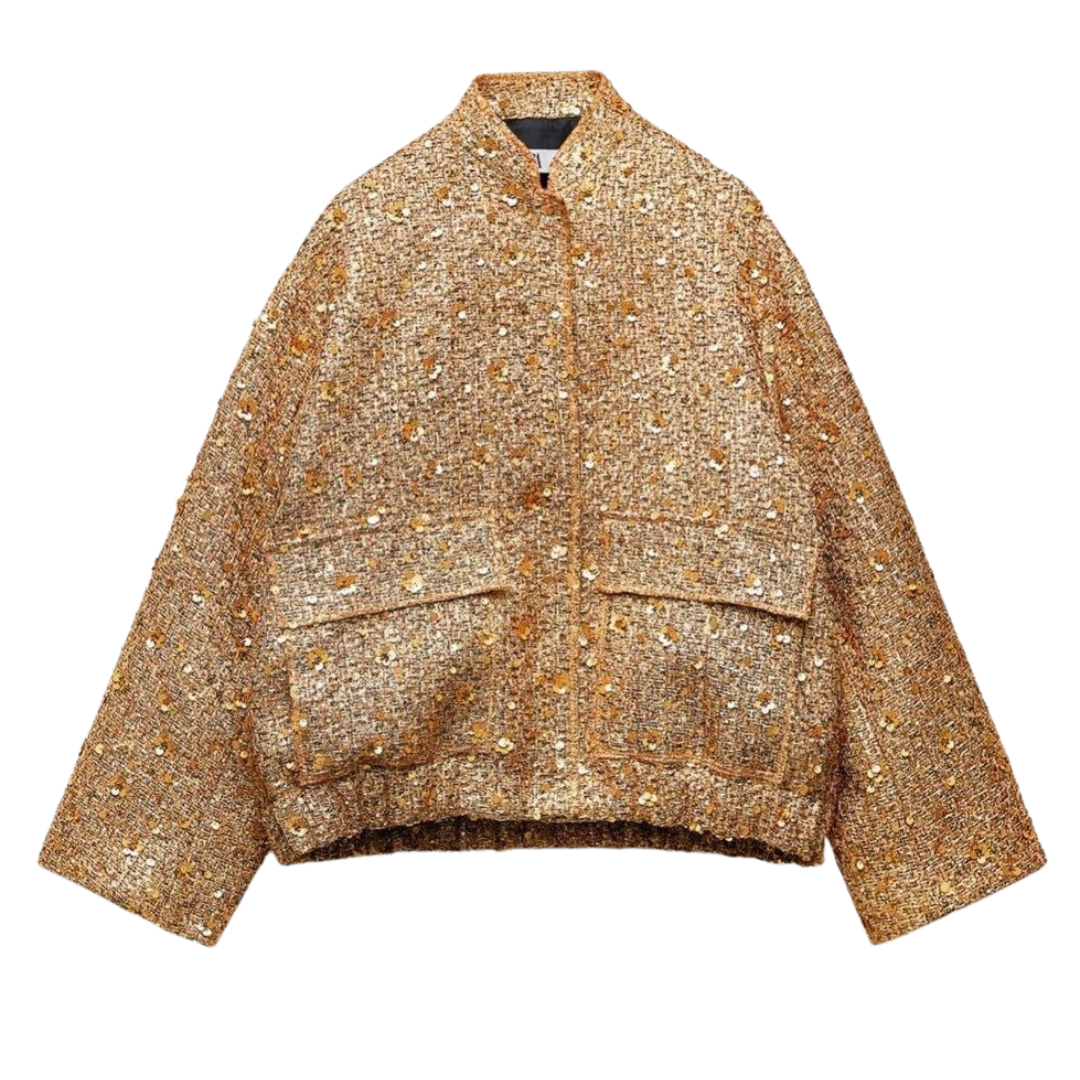 Wear A Vibe™ | Golden Sequin Jacket